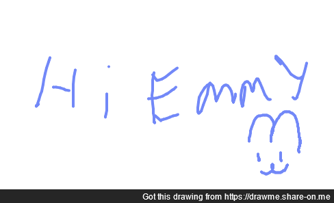 cute drawing that says hi emmy, with a lil bunny cute drawing that says hi emmy, with a lil bunny